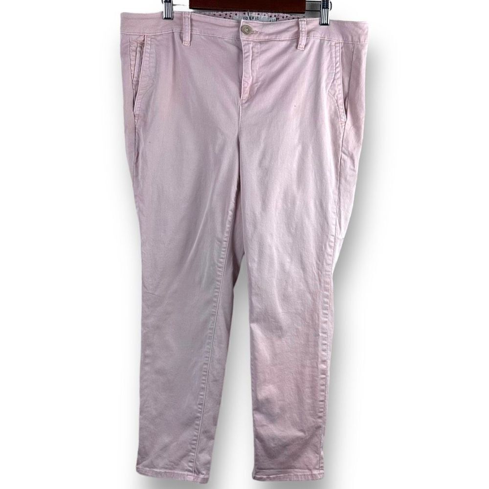 Torrid Womens Pink Cotton Stretch Pocket Casual Skinny Leg Pants Size 16